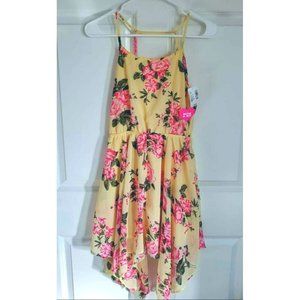 Place NWT girls Large 10/12 Summer Sundress Yellow with Flowers